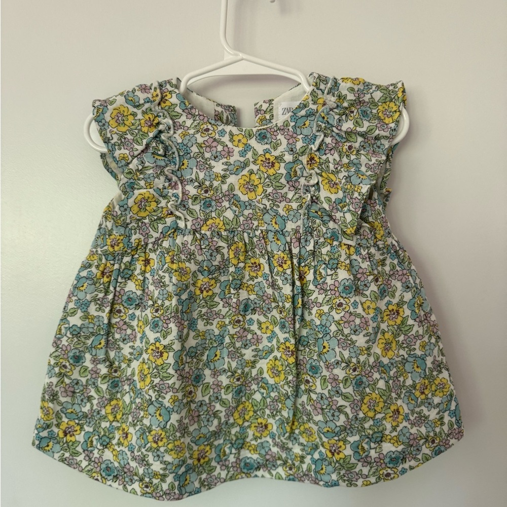Zara Baby Dress with Floral Print 6-9 M